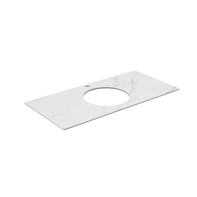 Столешница из керамогранита для накладных раковин, Монте Тиберио 100 см, белый натуральный