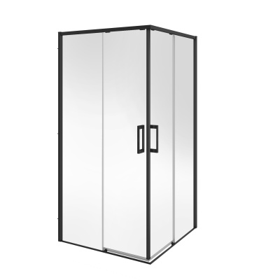 Душевой уголок LINDO, раздвижной с функцией soft close, квадратный, 100х100х195, хром