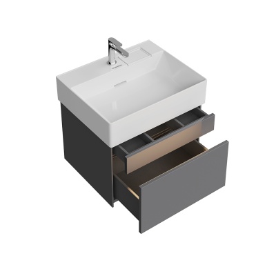 Тумба LOGICA подвесная 2 ящика 60 см, стальной серый Тумба LOGICA подвесная 2 ящика 60 см, стальной серый