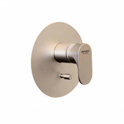 Встроенный однорычажный смеситель OLE для душа с переключателем на два потока, золотой атласный