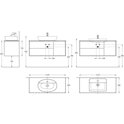 Тумба PLAZA Modern подвесная с ящиками 120, белая Тумба PLAZA Modern подвесная с ящиками 120, белая