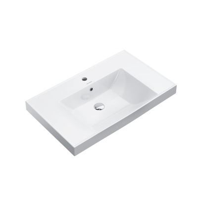 Раковина CUBO подвесная/мебельная 80, белая глянцевая