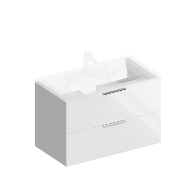 Тумба PIANO подвесная с ящиками 85, белая глянцевая Тумба PIANO подвесная с ящиками 85, белая глянцевая