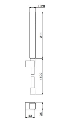 Ручной душ FUTURA с держателем для лейки и шлангом, без выхода для подачи воды, хром Ручной душ FUTURA с держателем для лейки и шлангом, без выхода для подачи воды, хром