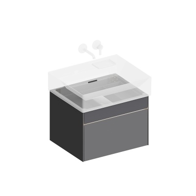 Тумба LOGICA подвесная 2 ящика 60 см, стальной серый Тумба LOGICA подвесная 2 ящика 60 см, стальной серый