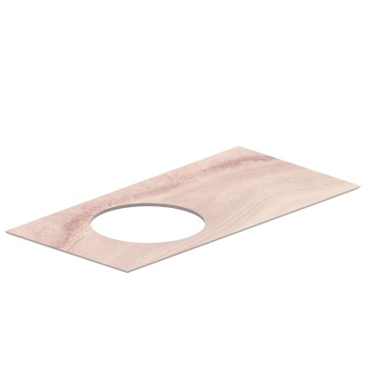 Столешница из керамогранита для раковин, встраиваемых сверху, Ониче 97 см, розовый лаппатированный Столешница из керамогранита для раковин, встраиваемых сверху, Ониче 97 см, розовый лаппатированный