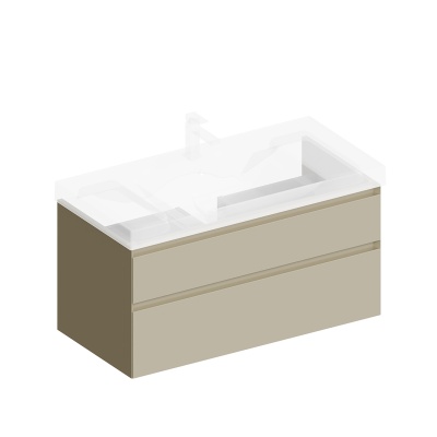 Тумба CUBO подвесная с ящиками 100, лимо матовая