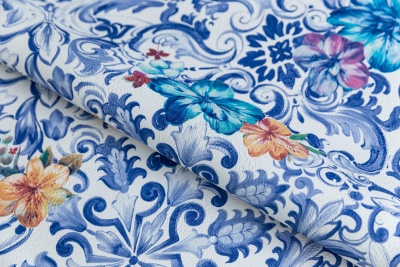 Обои виниловые Азулежу мотив, цветной Обои виниловые Азулежу мотив, цветной