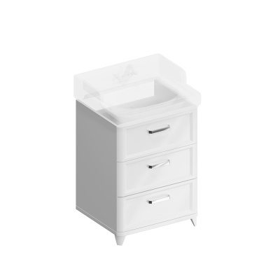 Тумба POMPEI напольная с ящиками 60, белая глянцевая Тумба POMPEI напольная с ящиками 60, белая глянцевая