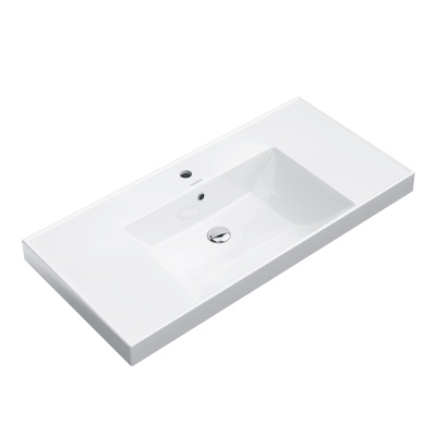 Раковина CUBO подвесная/мебельная 100, белая глянцевая