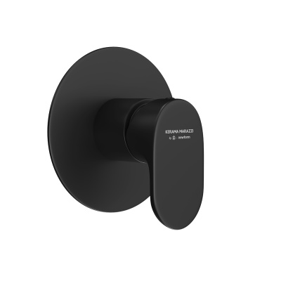 Встроенный однорычажный смеситель OLE для душа на один поток, матовый черный