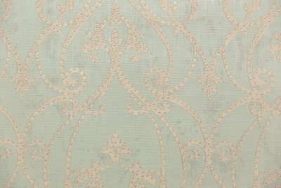 Обои виниловые на флизелиновой основе Дамаск мотив, зелёный