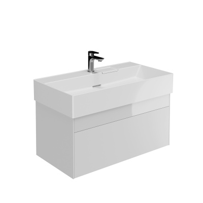 Тумба LOGICA подвесная 2 ящика 90 см, белоснежный Тумба LOGICA подвесная 2 ящика 90 см, белоснежный