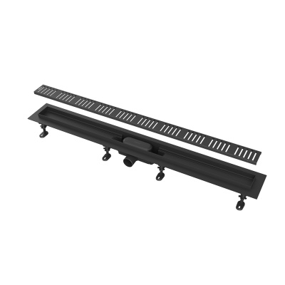 Душевой лоток smart с перфорированной решеткой, черный, 85 см