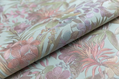 Обои виниловые Джангл мотив, голубой цветной