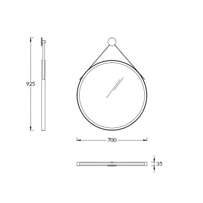 Зеркало CONO круглое 70, черное матовое Зеркало CONO круглое 70, черное матовое