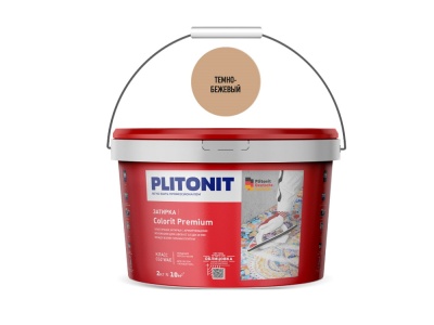Затирка цементная PLITONIT COLORIT Premium (темно-бежевая) - 2кг