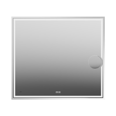 Зеркало TECNO c LED 90 с макро линзой, с подсветкой, с функцией антизапотевание, белый глянцевый