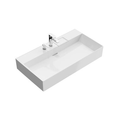 Раковина LOGICA мебельная\подвесная с двумя отверстиями 90, белая глянцевая Раковина LOGICA мебельная\подвесная с двумя отверстиями 90, белая глянцевая