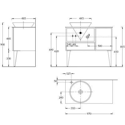 Тумба CONO подвесная с открытой полкой и ящиками 97, белая матовая-лимо Тумба CONO подвесная с открытой полкой и ящиками 97, белая матовая-лимо
