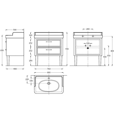 Тумба POMPEI напольная с ящиками 80, черная глянцевая Тумба POMPEI напольная с ящиками 80, черная глянцевая